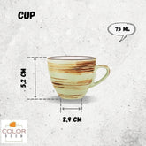 Wilmax Kaffeetasse & Untertasse, 75 ml, ColorBoom, Pistazienfarbe WL-669133/AB6